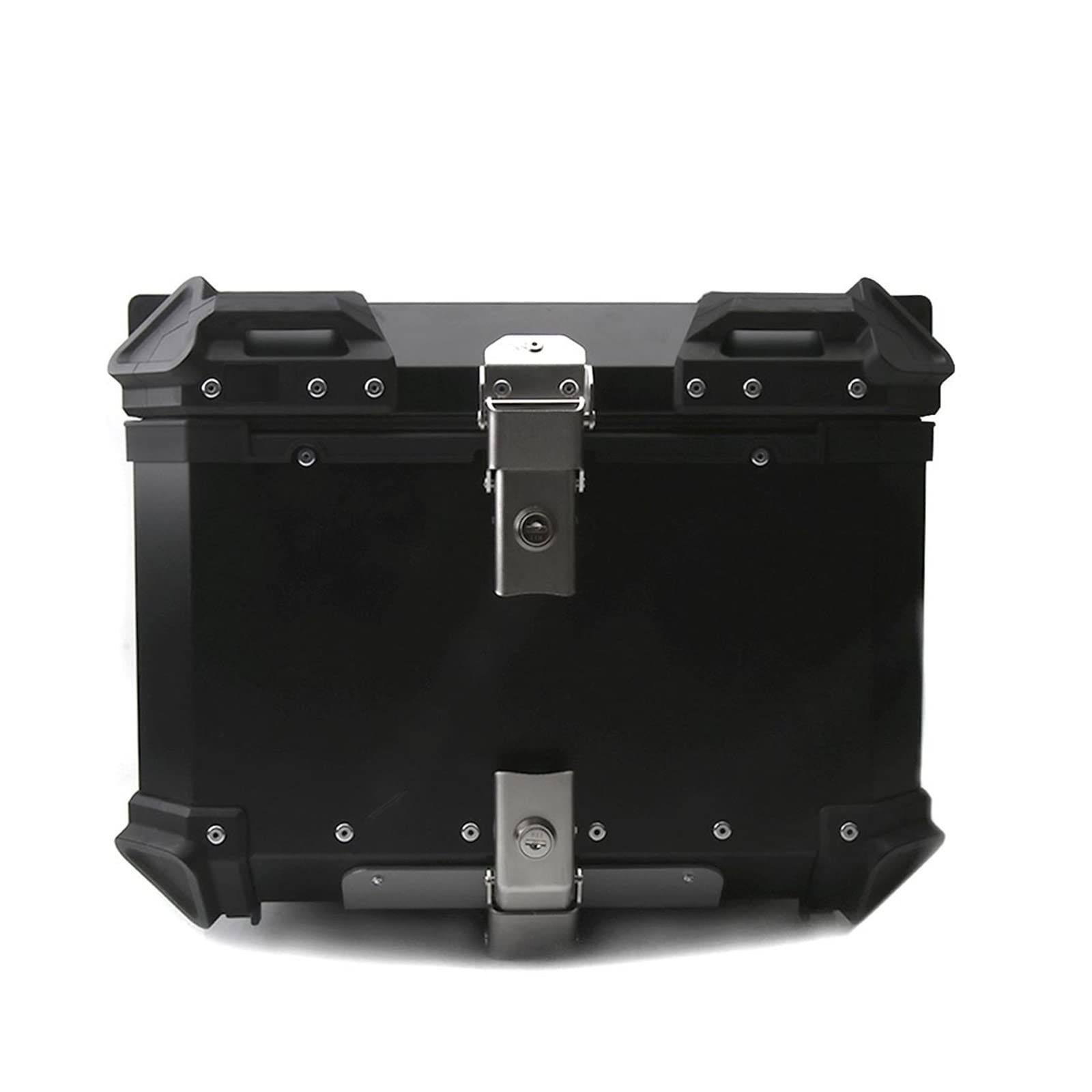 Motorrad Gepäckträger Für CFMOTO800MT Motorrad Seite Gepäck Box Halterung Pannier Rahmen Sattel Rack Hinten Fall Stamm Gepäckträger Hinten(55L Topcase Black) von Barhbt