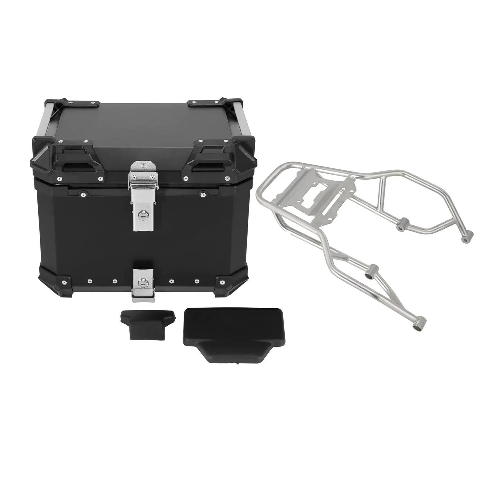 Motorrad Gepäckträger Für R1300GS 2023 2024 2025 Motorrad Pack Stamm Gepäck Schwanz Box Tasche & Montieren Rack Gepäckträger Hinten(Black Set) von Barhbt