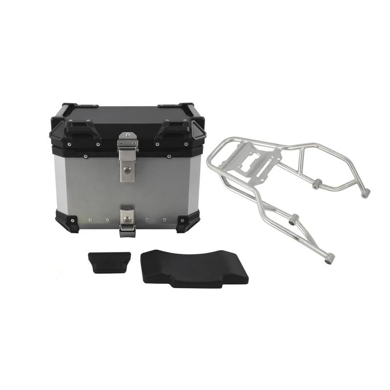 Motorrad Gepäckträger Für R1300GS 2023 2024 2025 Motorrad Pack Stamm Gepäck Schwanz Box Tasche & Montieren Rack Gepäckträger Hinten(Silver Set) von Barhbt