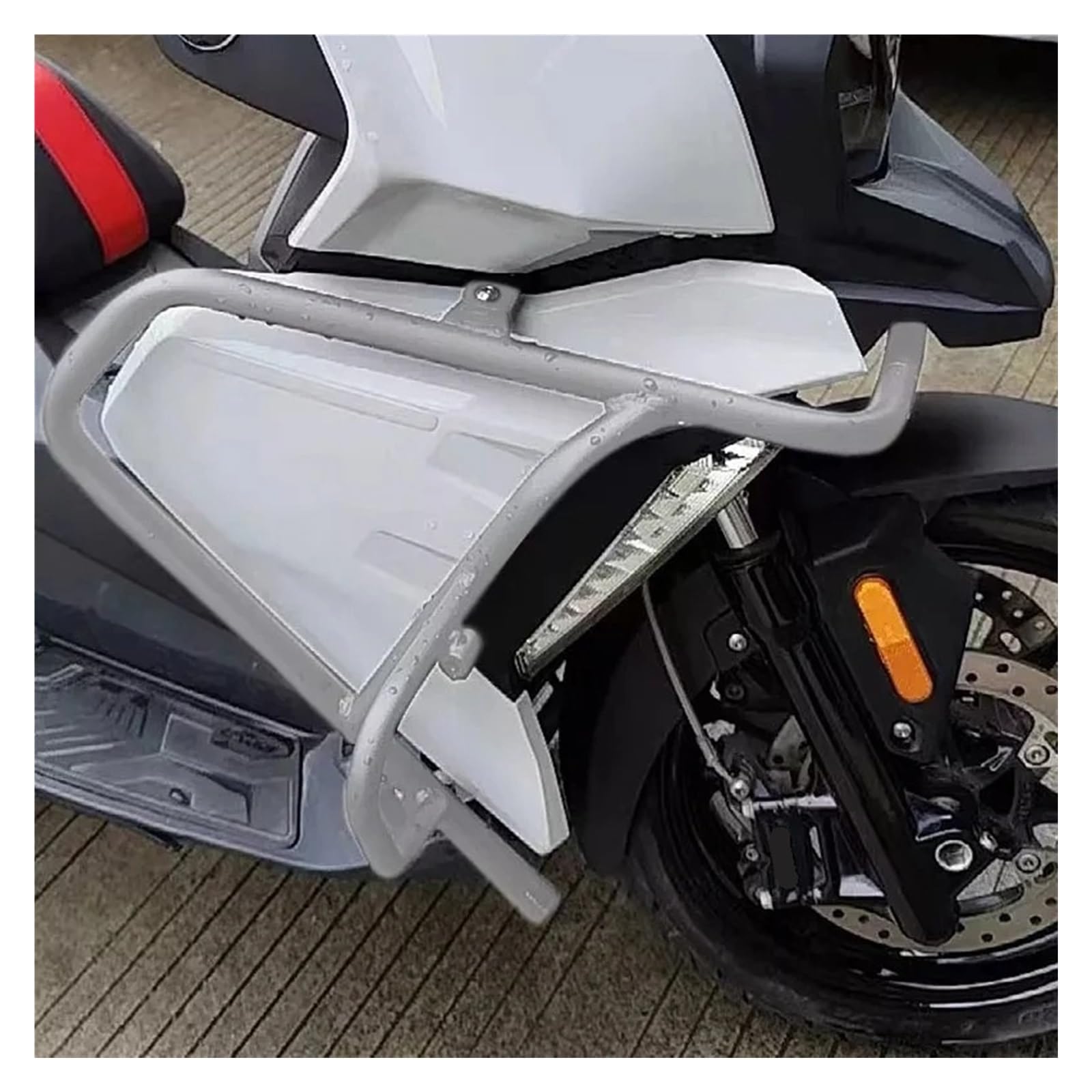 Motorschutzbügel Für C400X C400 X 2019 2020 2021 2022 Neue Motorrad Stahl Crash Bar Hignway Motor Schutz Stunt Käfig Stoßfänger Vorne Seite Rahmen Motorrad Stoßstange(Silber) von Barhbt