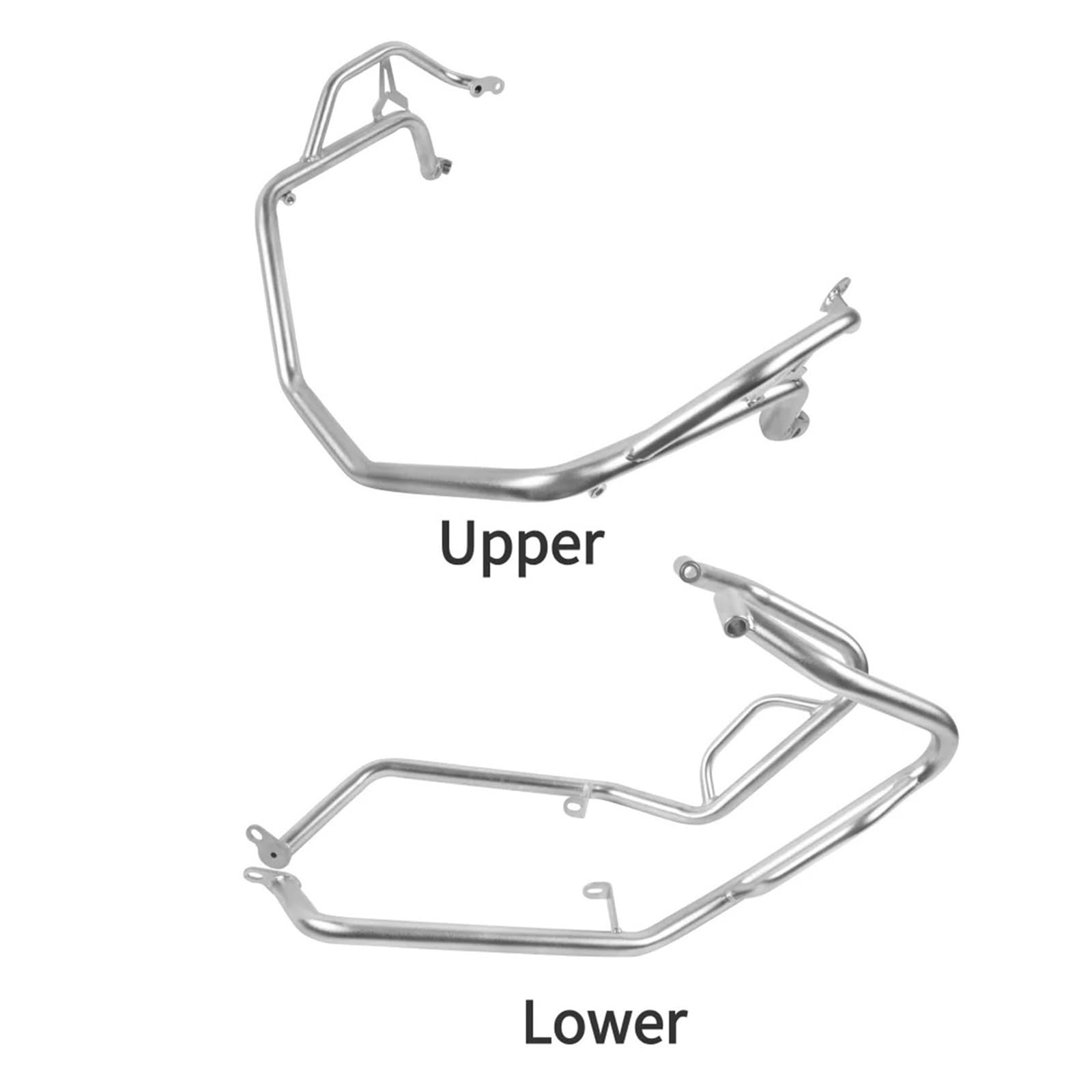 Motorschutzbügel Für XADV 750 Für XADV750 2021 2002 2023 Für X-ADV 750 Oberer Motorschutz Crash Bars Motorrad Edelstahl Stoßfängerrahmenschutz Motorrad Stoßstange(Full Set-Silver) von Barhbt