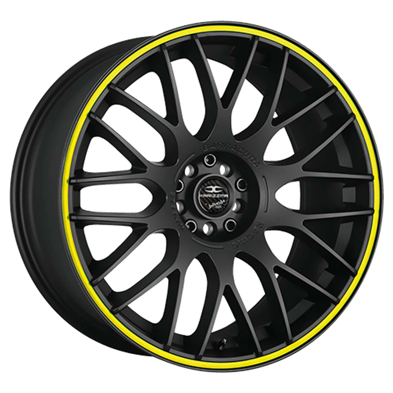 BARRACUDA KARIZZMA mattblack puresports color trim gelb 8.5Jx19 5x114.3 ET40 von Barracuda