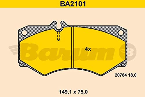 Barum BA2101 Bremsbelagsatz, Scheibenbremse - (4-teilig) von Barum