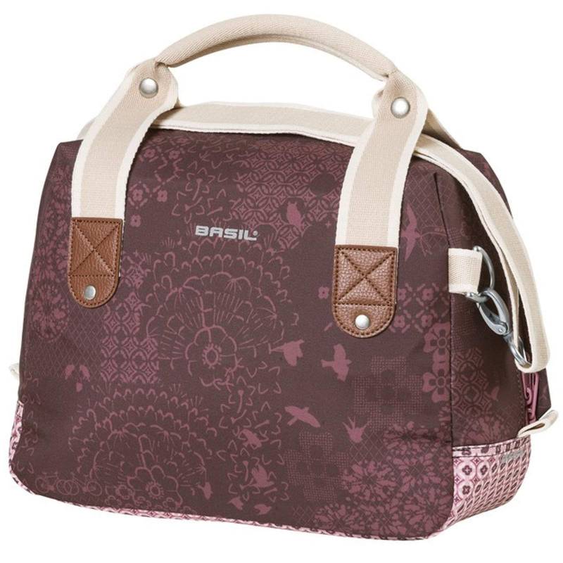 Basil Lenkertasche Boheme City Bag m. Reißverschluss 8 Liter fig red +Flicken von Basil+TipTop