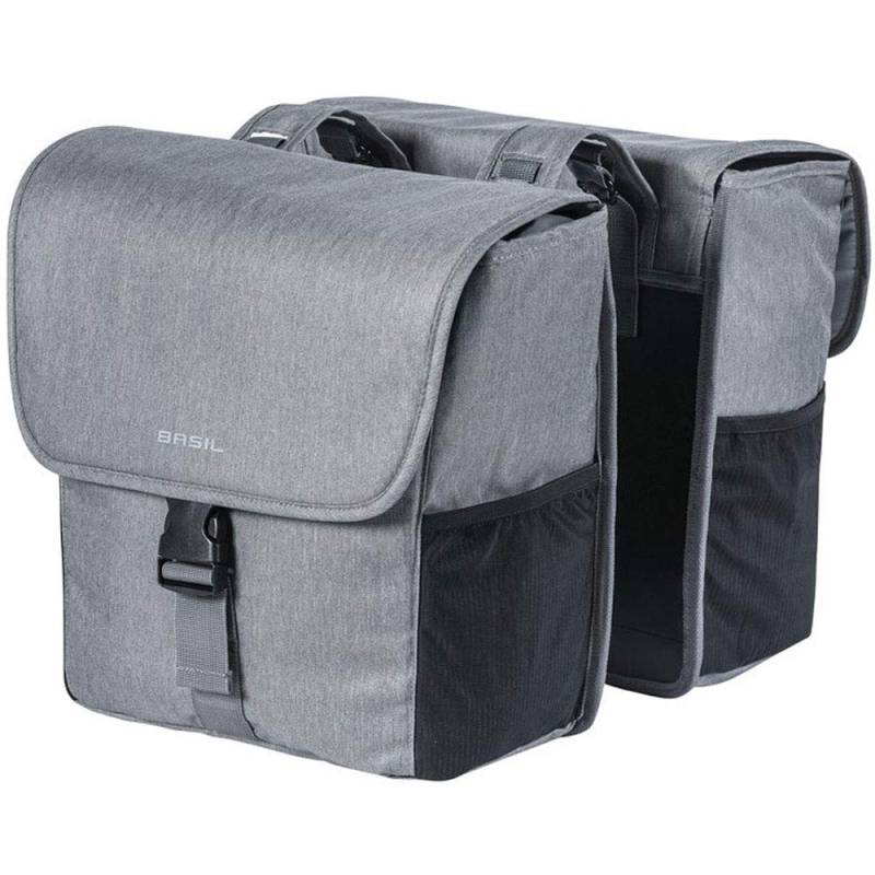 Basil Doppelpacktasche Go Double Reflexstreifen 32 L. grau Melee Fahrrad Tasche von Basil