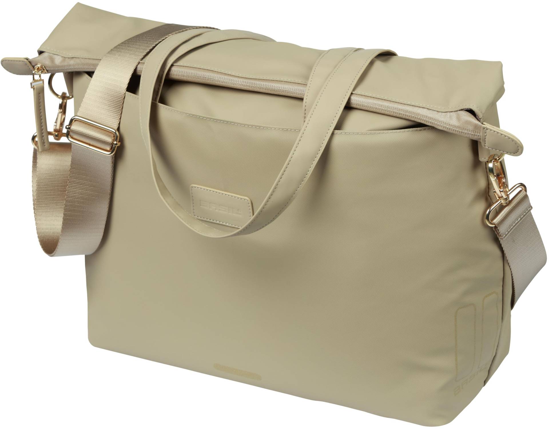 Basil Manhattan Fahrradhandtasche - 12L, Beige, Wasserdicht, Hergestellt aus recyceltem Polyester (IPX3), Ideal für Pendeln und Alltag von Basil