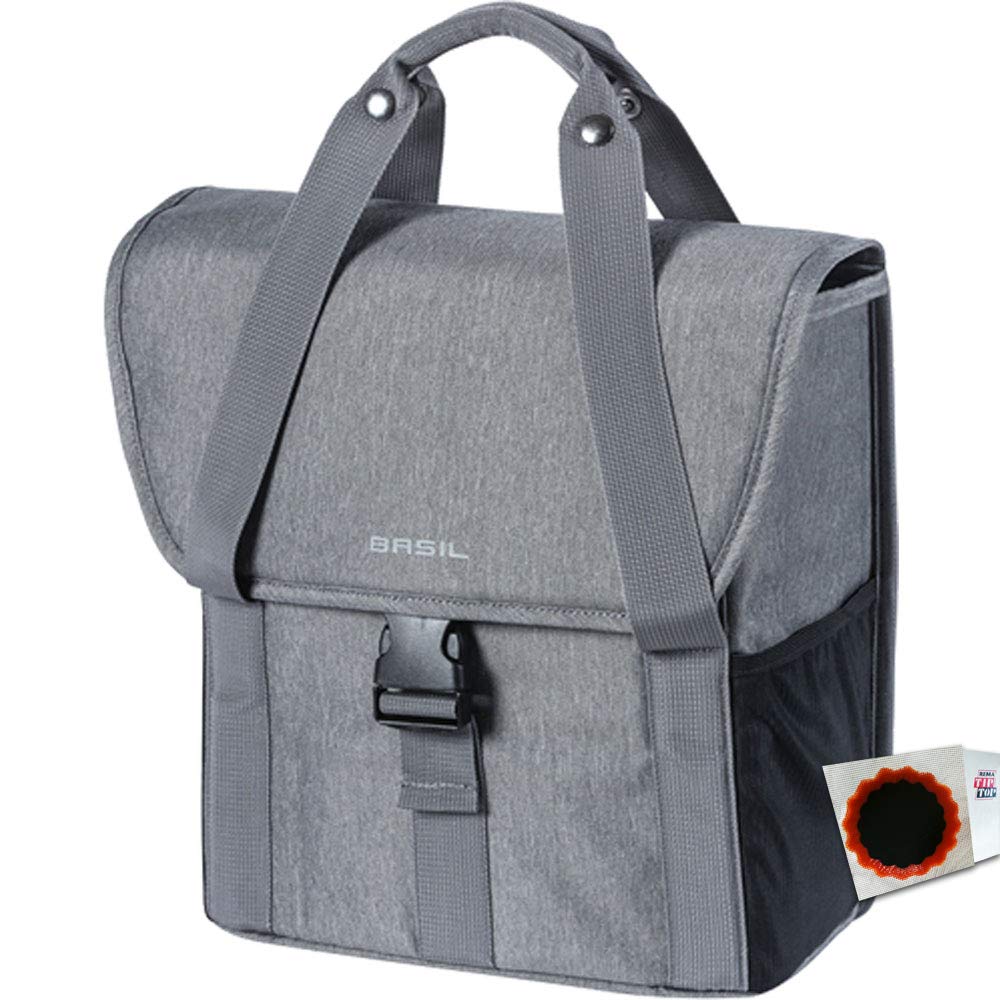 Basil Seitentasche GO Single Bag 18L Grey Melee Fahrradtasche + SCHLAUCHFLICKEN von Basil