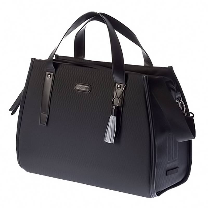 Basil Seitentasche Noir Business Bag Midnight Black Fahrrad Packtasche + Flicken von Basil