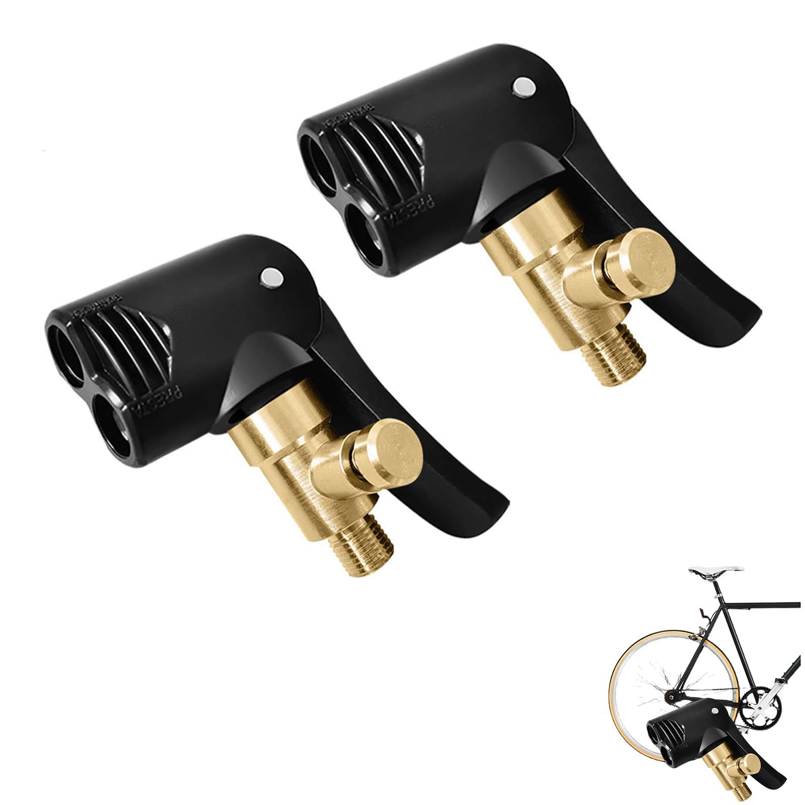 Batheidon Autoventil Hebelstecker Autoventil Adapter,Auto Reifen Air Chuck Autoventil Hebelstecker Reifenventil, Kompatibel mit Auto, Fahrrad, Motorrad, LKW - Deflatable, 2 Stück von Batheidon