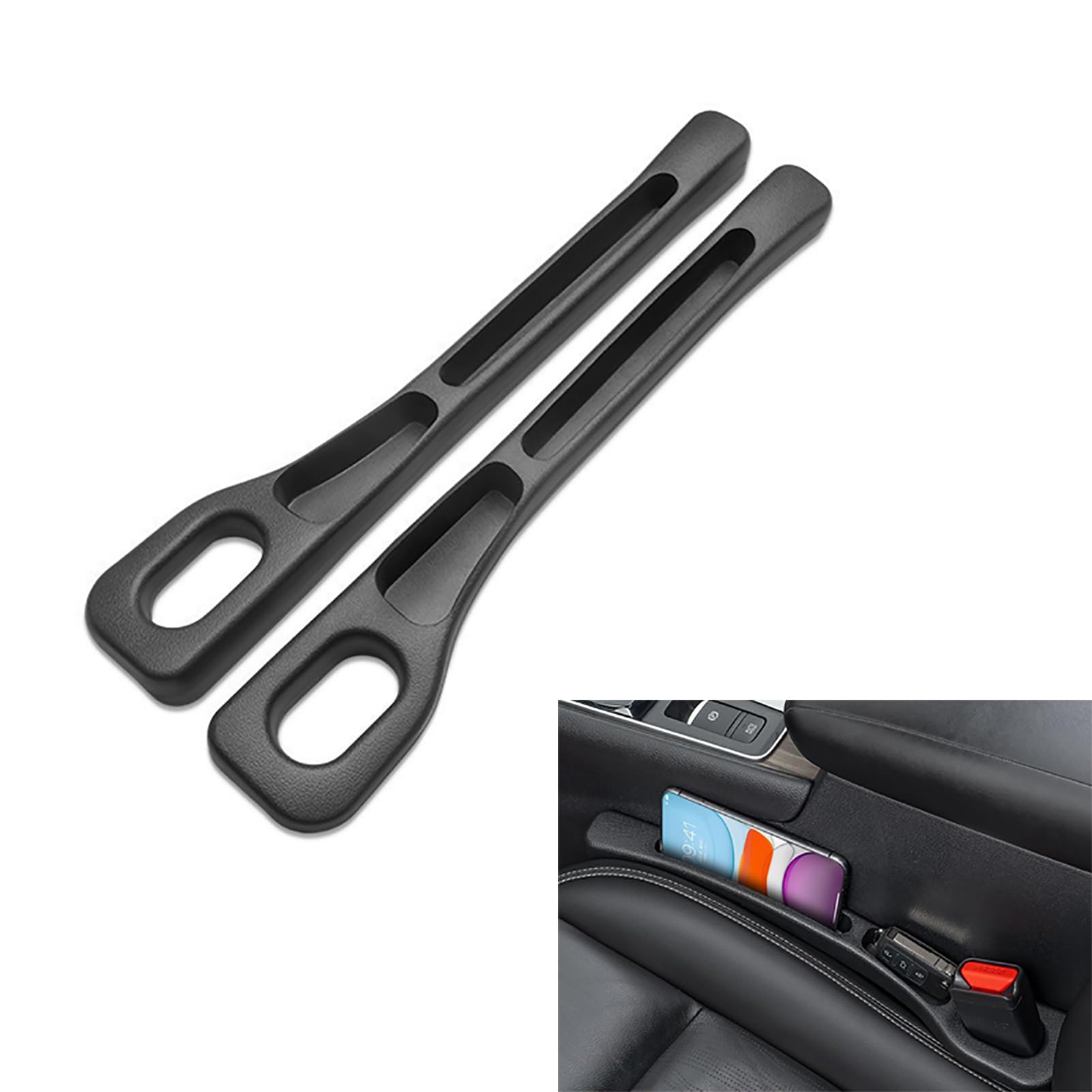 Batheidon Pack of 2 Car Seat Gap Filler, Autositz Spaltfüller, Universal Auto Seat Gap Filler, Sitzlückenfüller,verhindert Herunterfallen von Gegenständen von Batheidon