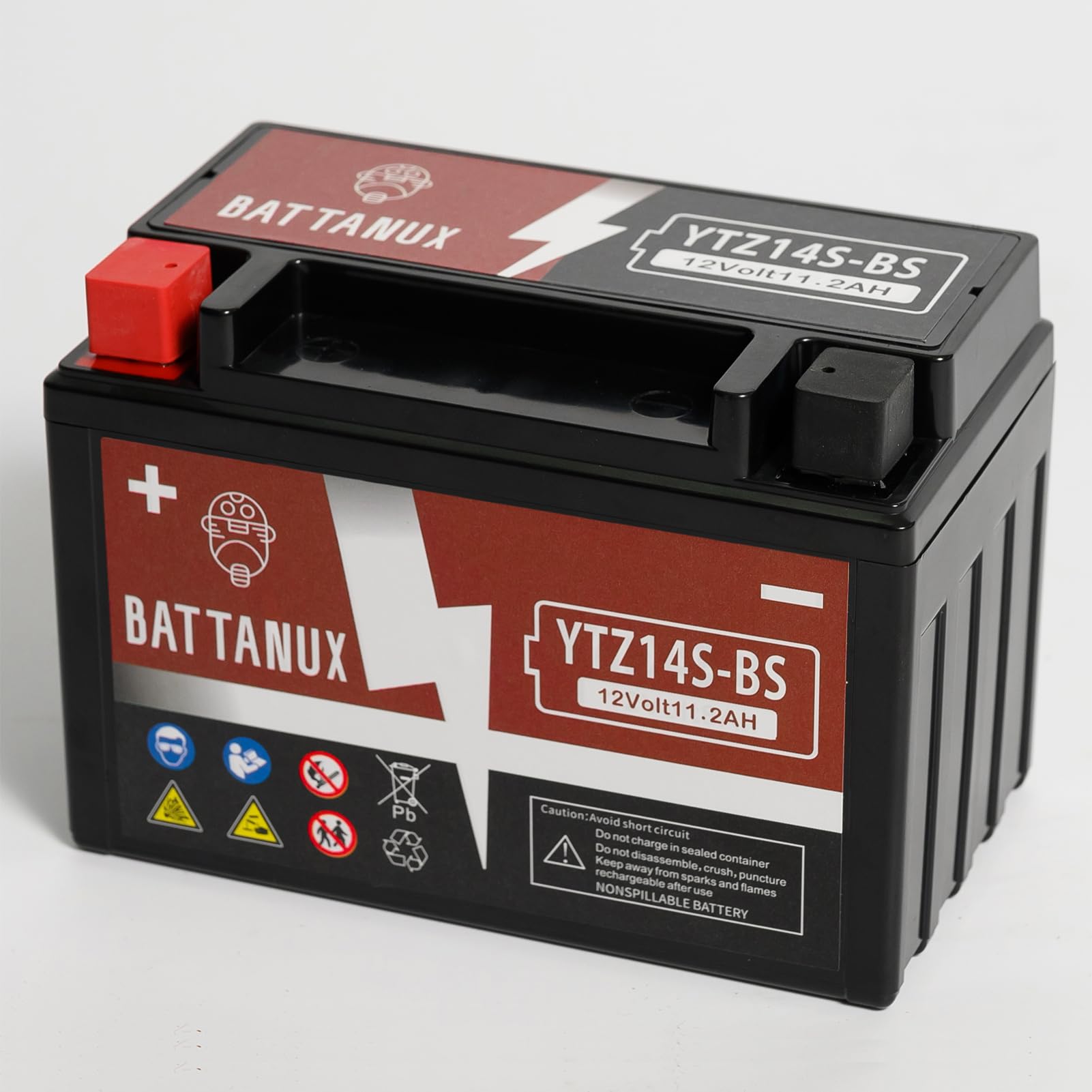 Battanux YTZ14S-BS Batterie & Motorradbatterie, Versiegelte SLA/AGM 12V11,2Ah ATV/UTV/Schneemobil/Motorrad Batterie Wartungsfrei & Keine Werkzeuge für die Installation & Fortgeschrittene Technologie von Battanux