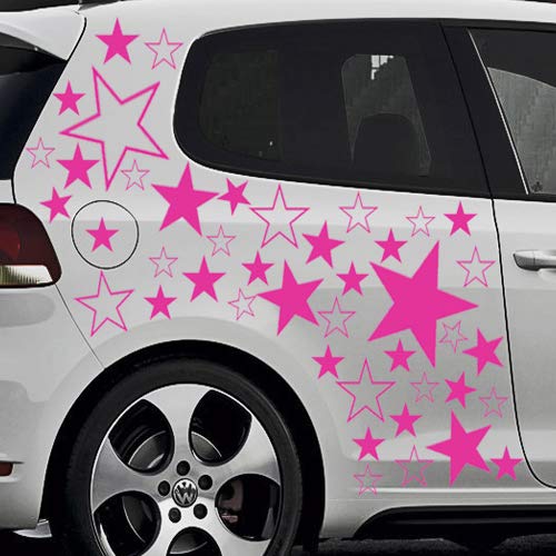 Baumgartner 64-teiliges Stern Tuning Auto Aufkleber Styling Sticker Set - ST_002 (041 pink) von Baumgartner