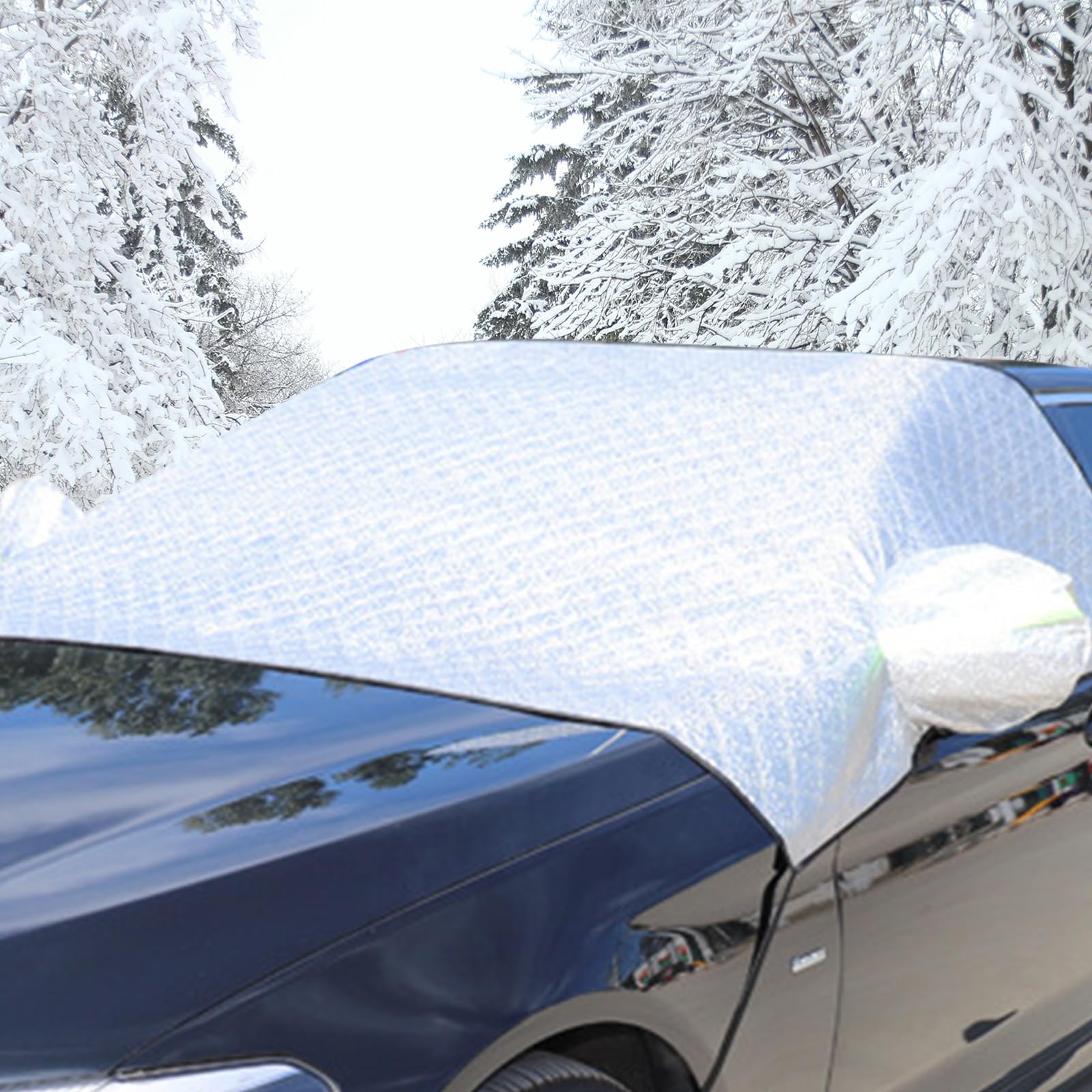 Frontscheibenabdeckung Auto,Winterwindschutzscheibenabdeckung,Windschutzscheibe Abdeckung,Winschutzscheiben Abdeckung Faltbar,Frostschutz Auto Frontscheibe für Gegen Schnee,EIS,Frost,Staub,Sonne von Bavooty