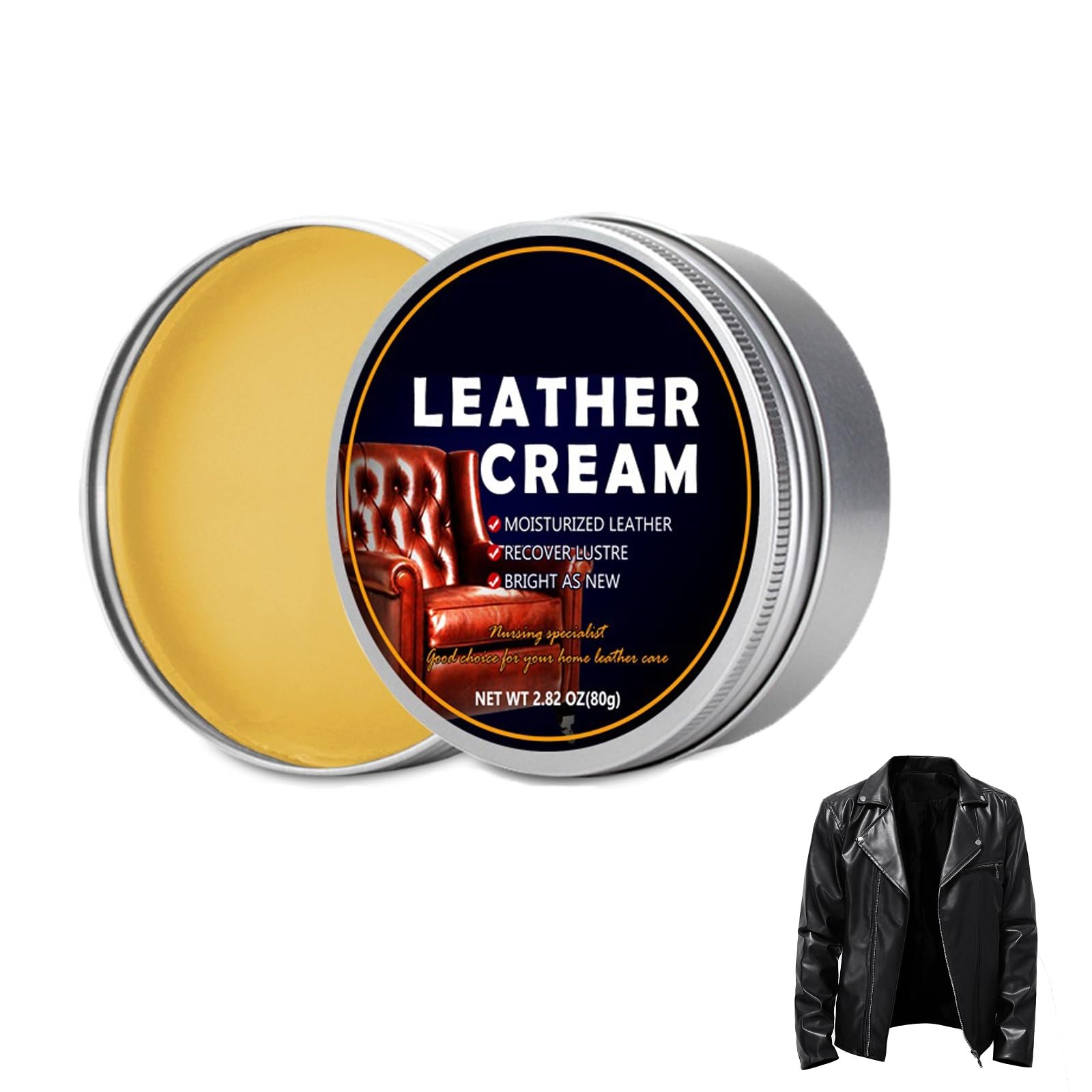 Lederfett Farblos,80g Ledermöbelsalbe,Lederbalsam,Couch-Möbel-Leder-Restaurierungsbalsam,Reparatursalbe Für Ledermöbel,Protective Leather Salve,Lederreinigung,Geeignet für Lederschuhe,Möbel,Gürteln von Bavooty