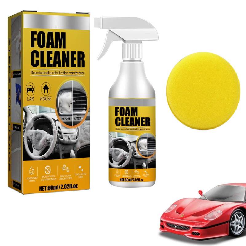 Mehrzweck-Schaumreiniger,Car Interior Foam Refinisher Cleaner,AutoInnenReiniger,Multi-Purpose Foam Cleaner,Mehrzweck Schaumreiniger Spray,Schaumreiniger für alle Zwecke,für Autoinnenraum,Küche,60ml von Bavooty