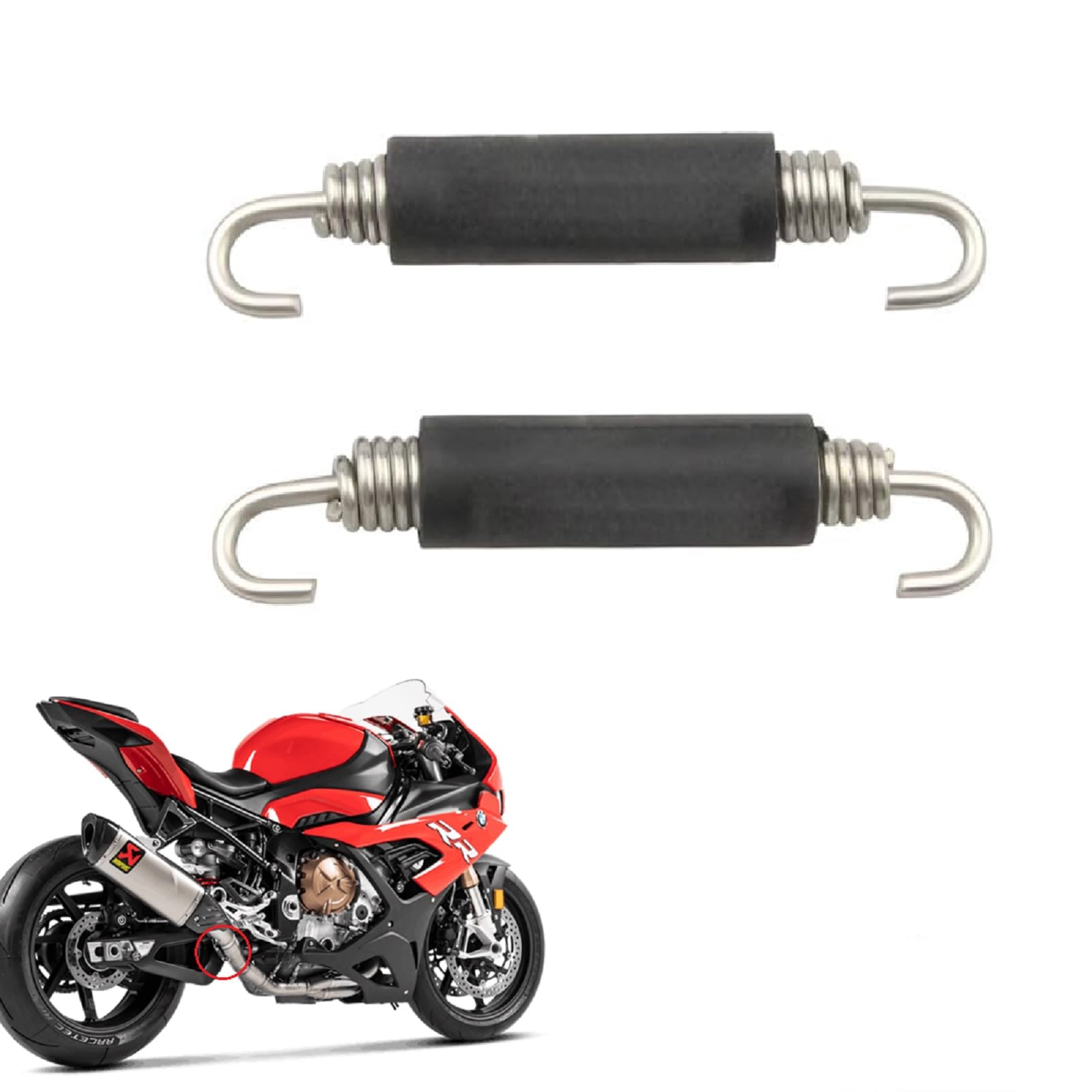 Motorrad Auspuff Expansionsfedern Haken,85mm Schalldämpfer Auspuff Feder Haken,Schalldämpferfedern für Motorrad Roller,Edelstahl Auspuff Feder,Auspufffedern Motorrad für Die Meisten Motorräderr,2PCS von Bavooty