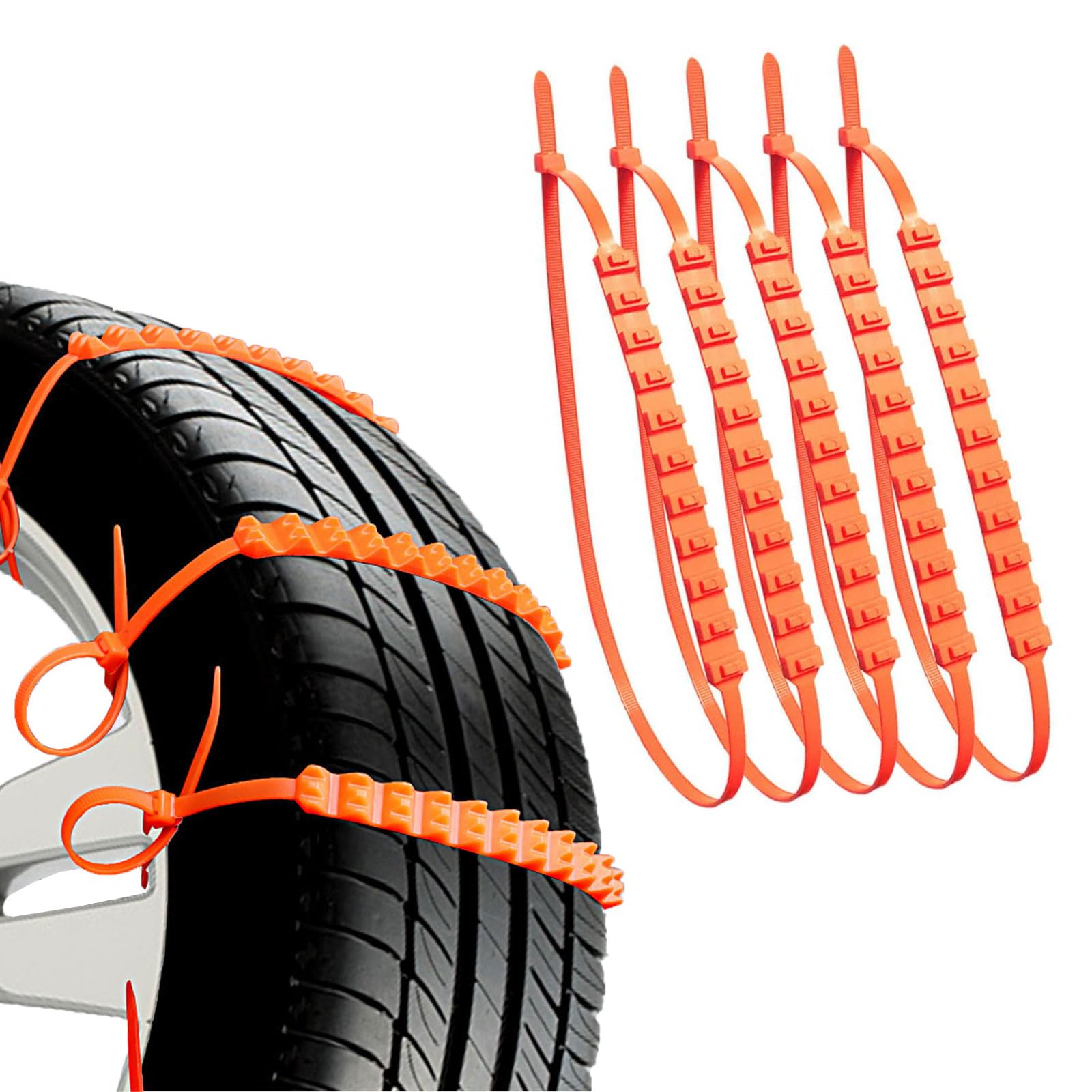 Schneeketten für Reifen,Anfahrhilfe Auto Schnee,Tire Snow Chains,Tire Anfahrhilfe Anti-Rutsch Ketten,Schneeketten Auto,Snow Chains for Cars,für Schnee,Eis,Schlamm Umgebungen,20 X 935mm,5 Stücke von Bavooty