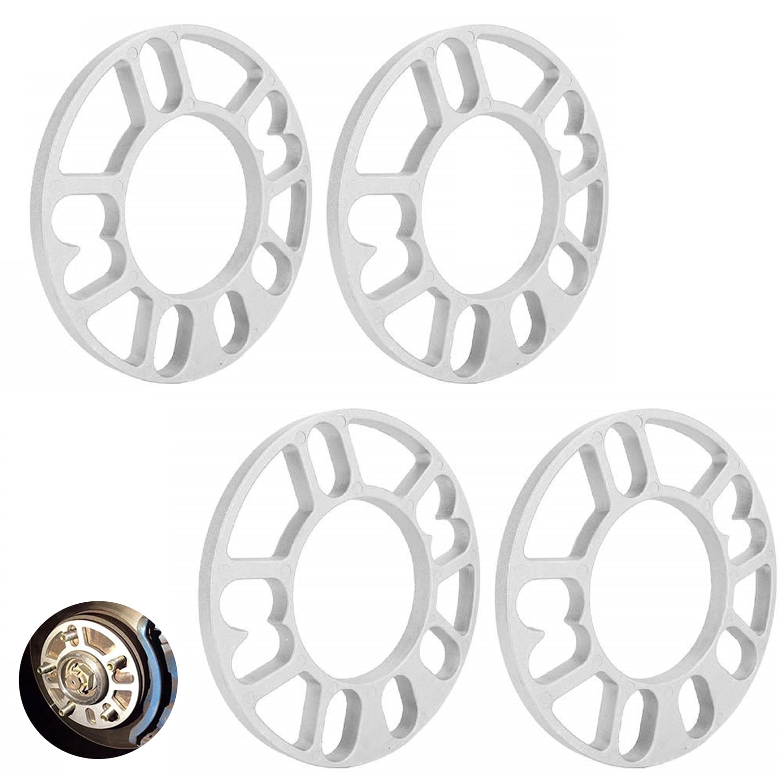 Spurverbreiterungen Spurplatten,5mm Rad Distanzscheiben Spacer,Distanzscheibe Räder,Wheel Spacers,Radabstandshalter Unterlegscheiben Platte,Universal Distanzscheiben für 4 Löcher 5 Löcher 6 Löcher,4PC von Bavooty