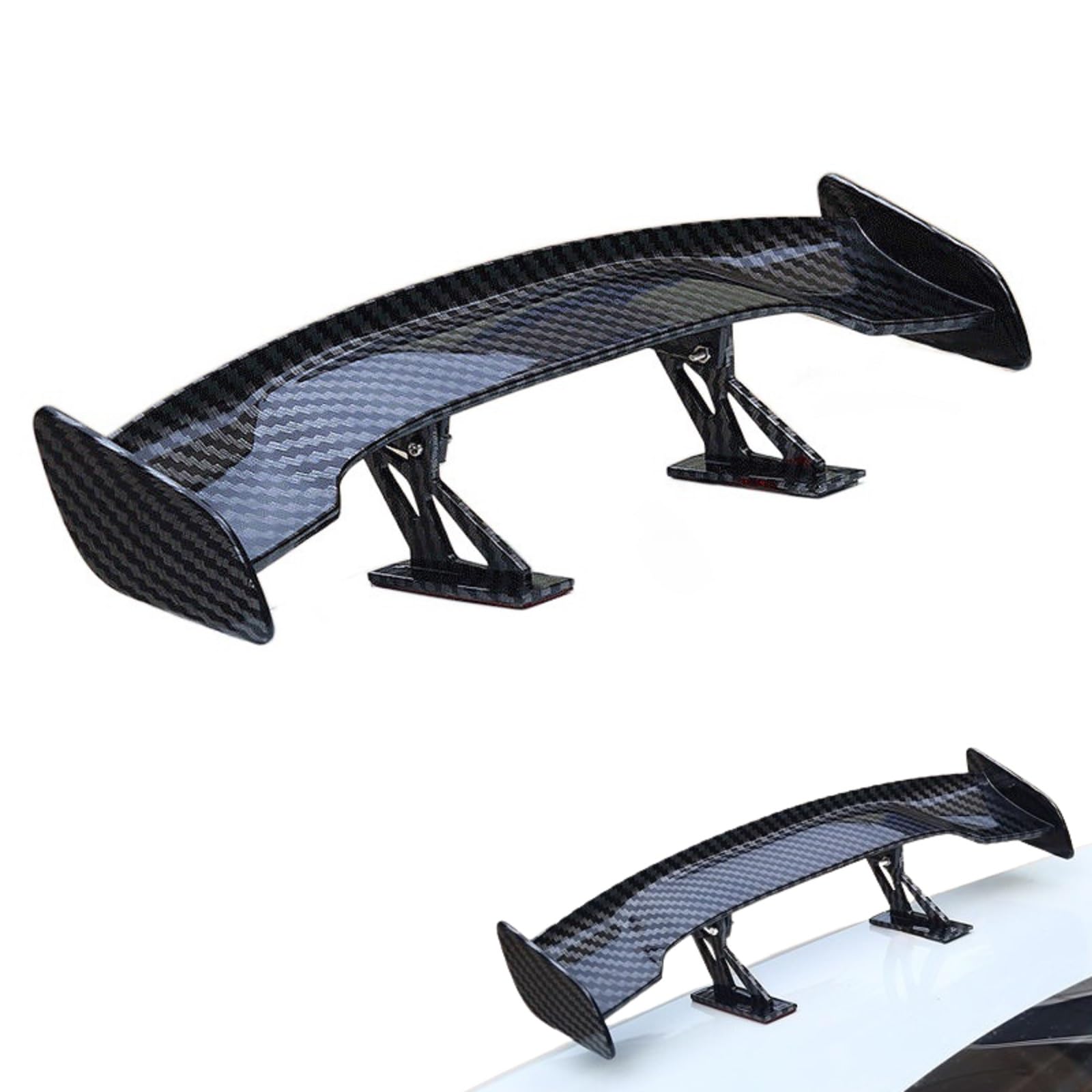 Universal Auto Mini Spoiler Wing,Auto Mini Schwanz Spoiler Flügel 25 cm,Universal Auto Heckflügel-Dekoration,Auto Mini Heckspoiler Flügel Ohne Perforation,Fahrzeug Stabilität Schwanz für Dekoration von Bavooty