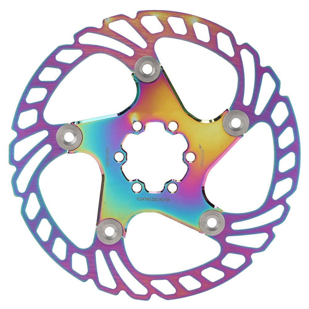Baxnore 6 Nägel Fahrrad-Scheibenbremsscheibe, Fahrrad-Bremsscheibe aus Aluminiumlegierung und Edelstahl, Multifunktions-Fahrrad-Bremsscheibe für Bergstraßenradfahren (180MM) von Baxnore