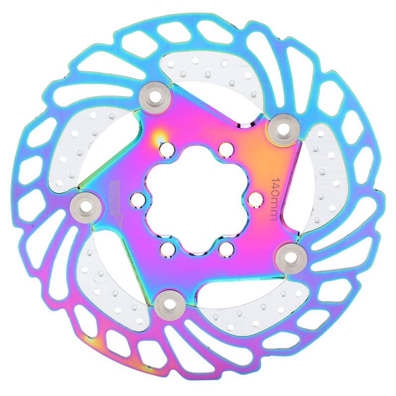 Baxnore 6 Nails Mountain Cycle Scheibenbremsrotor, Kühlscheibenbremsrotor aus Aluminiumlegierung und Edelstahl, verschleißfester Fahrradbremsrotor für das Radfahren (140mm) von Baxnore