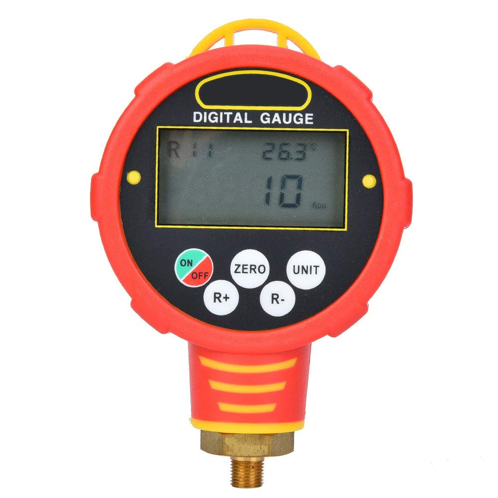 Baxnore Digitales Manometer, Klimaanlagen-Kältemittel-Manometer-Werkzeug, Verteiler-Kältemittel-Manometer für Klimaanlagen von Baxnore