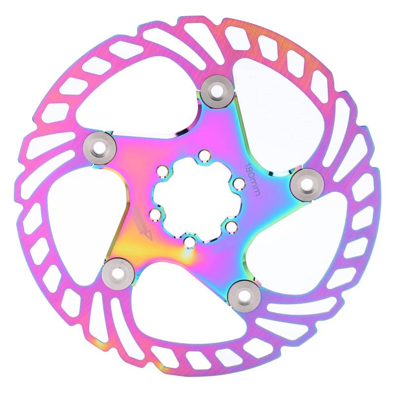 Baxnore Schwimmende Bremsscheibe von, schwimmende Bremsscheibe aus Aluminiumlegierung und Edelstahl, verschleißfeste Anti-Verformungs-Fahrradbremsscheibe für Fahrradzubehör (180mm) von Baxnore