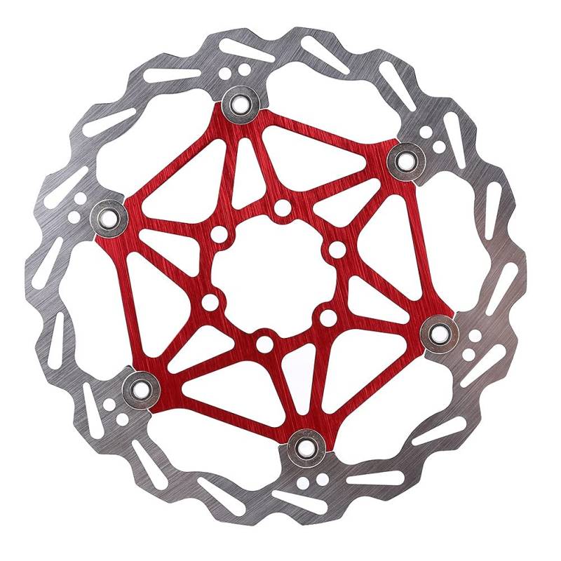 Baxnore Schwimmender Scheibenbremsrotor von, Edelstahl-Bremsbelag, verschleißfeste schwimmende Bremsscheibe mit Wärmeableitungszyklus für Fahrradzubehör (180mm) von Baxnore