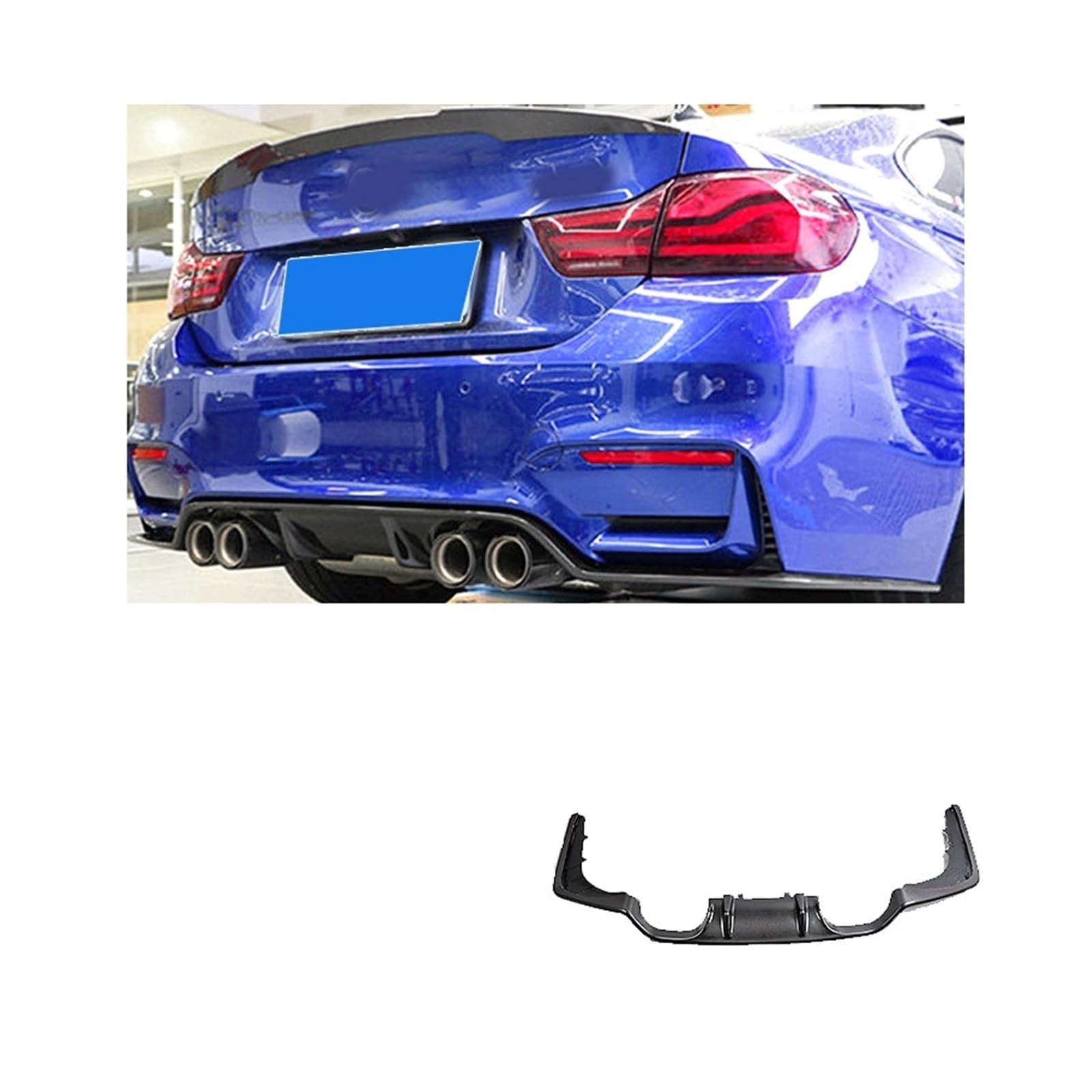 Kompatibel for BMW M3 M4 F80 F82 Spoiler Gloss True Carbon Fiber Heckstoßstange Heckdiffusor 2014–2019(Carbon Fiber) von BcoMfy