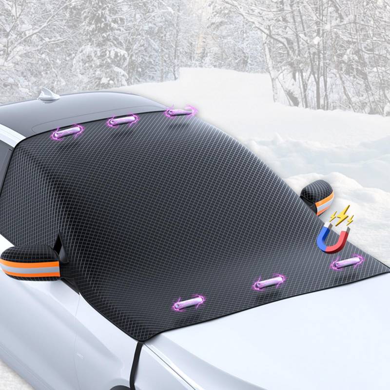 Auto Windschutzscheiben Abdeckung Sonnenschutz Auto Frontscheibe, Scheibenabdeckung Auto Frontscheibe Magnetisch Windschutzscheibenabdeckung Faltbar für Sonne Schnee Staub EIS und Frost von Bcuuozeeing