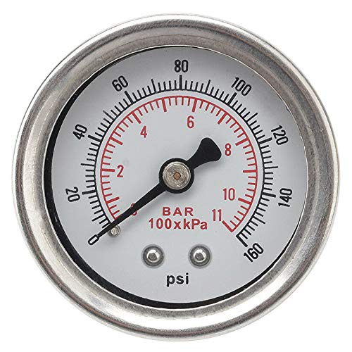 Bdukbduk Einstellbare 0-160 PSI Heiz öL Druck Regler Manometer Chrom Silber Universal von Bdukbduk