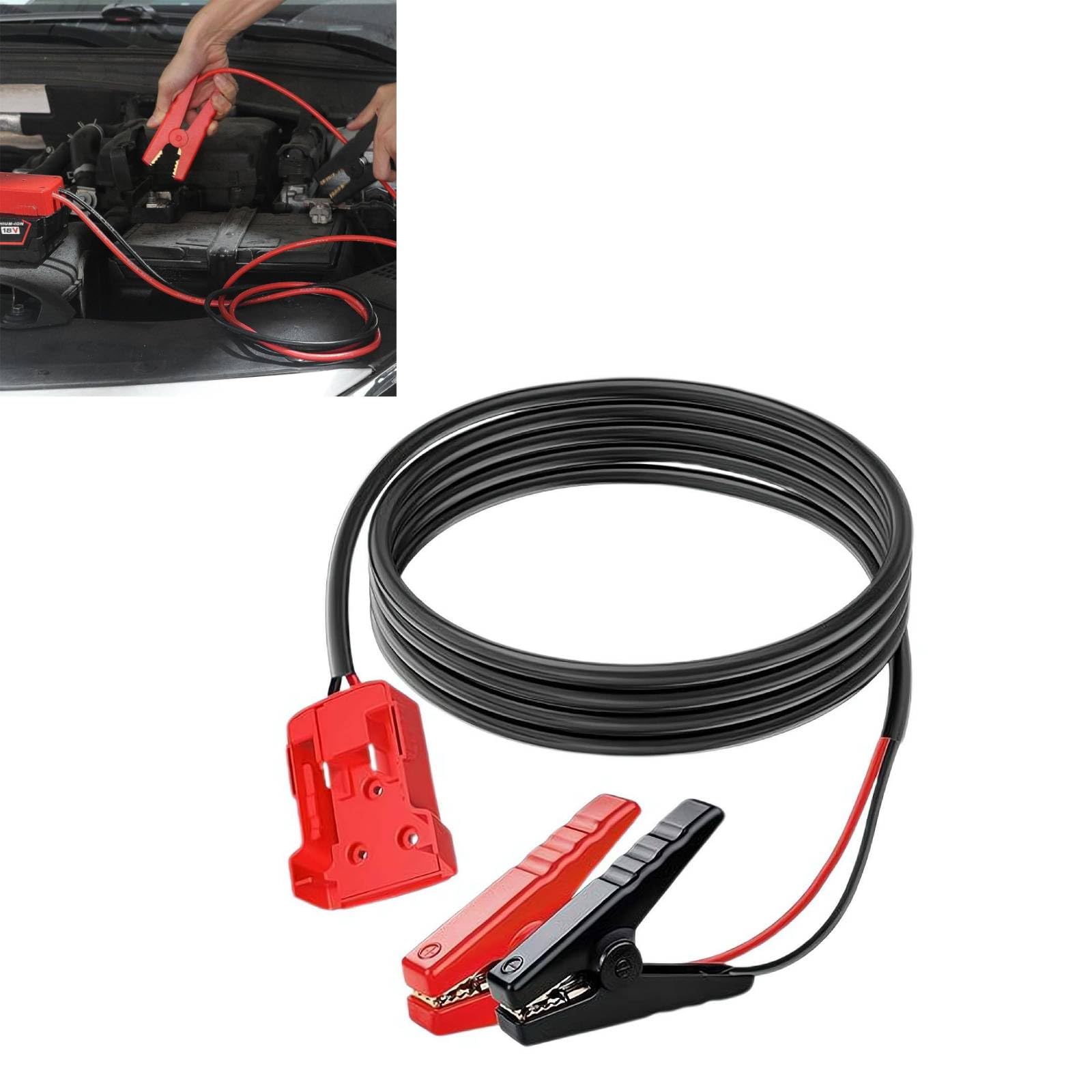 Starthilfekabelklemmen für Milwaukee M18 18 V Batterie, 8 AWG, 1,5 m, tragbares Starthilfe-Kabel, Starthilfe mit Adapter, für Starthilfe-Autos mit Werkzeug von Bduttlefish