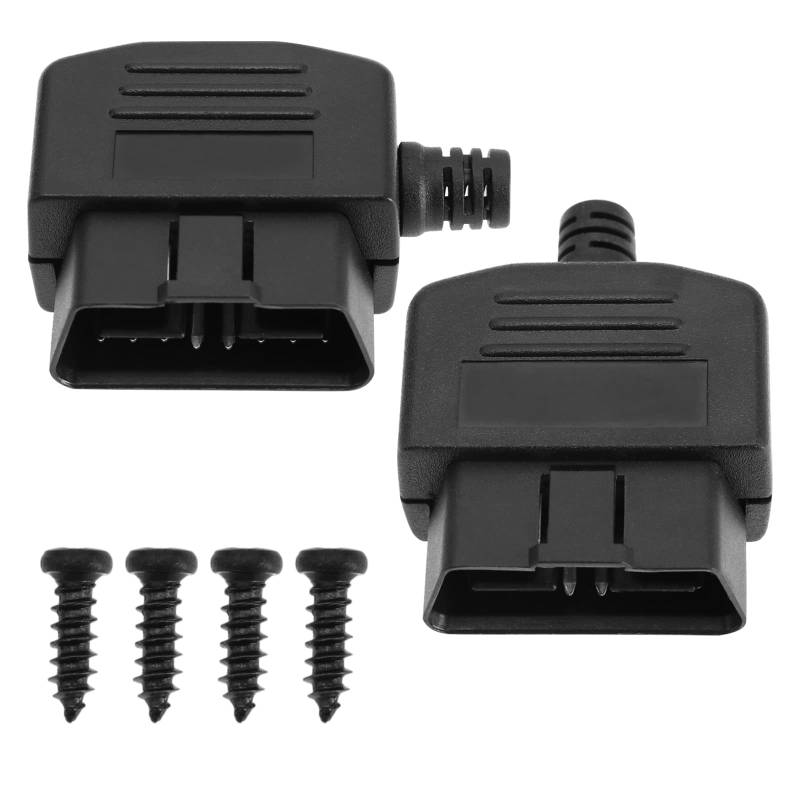 Be In Your Mind 2Pcs OBD2 16-poliger Stecker mit Schrauben ABS OBD2 16 -Nadel Stecker Diagnosewerkzeug Adapter Autozubehör von Be In Your Mind