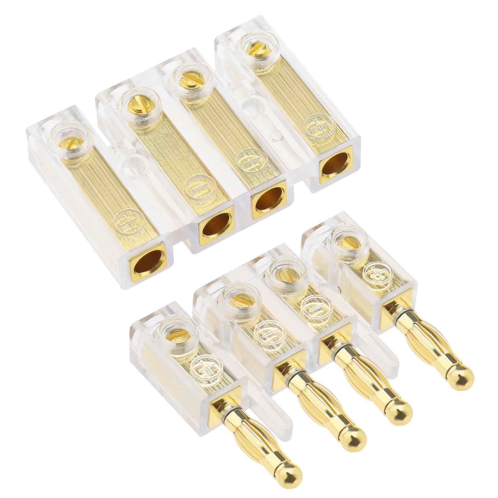 Be In Your Mind 4-Wege-Bananenstecker 4mm/4,5mm 4-Wege-Kabelstecker Lautsprecher-Bindungspfosten Auto-Lautsprecher Bananenstecker für 6 Mm² Kabelquerschnitt 24V von Be In Your Mind