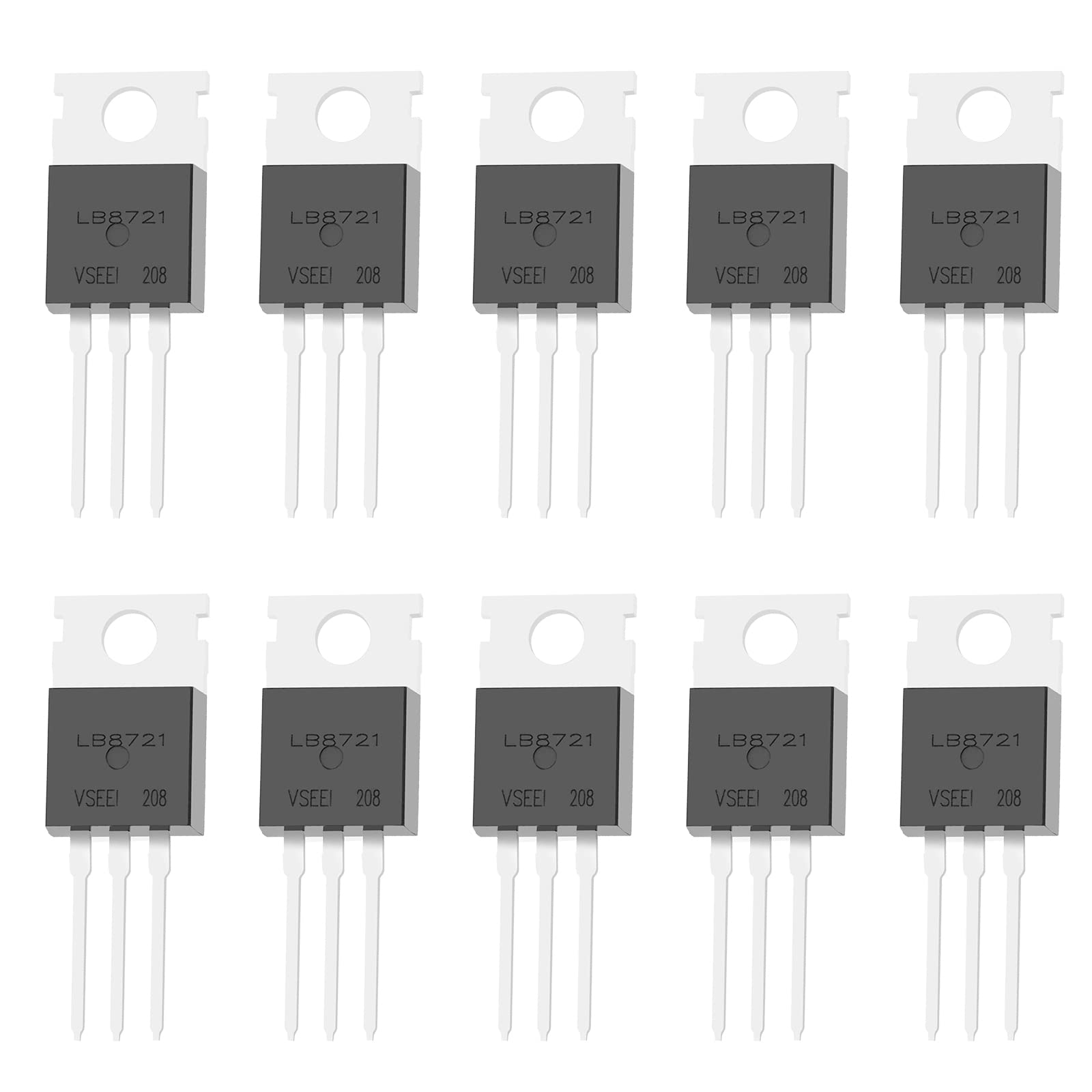 Be In Your Mind 10 Stück IRLB8721 MOSFET Transistor N-Kanal ESD bewertet TO-220 62A 30V 3-polige Internationale Gleichrichterleistung für elektronische Schalter steuerbaren Gleichrichter von Be In Your Mind