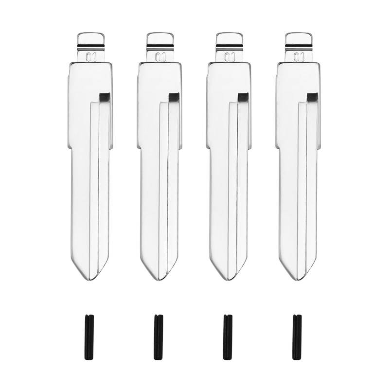 Be In Your Mind HU49 Schlüsselbart für Funkschlüssel, kompatibel mit VW T4, Klappschlüssel, Rohling, ungeschliffen, Metall, Klappschlüssel, Ersatzteil, Silber, 4 Stück von Be In Your Mind
