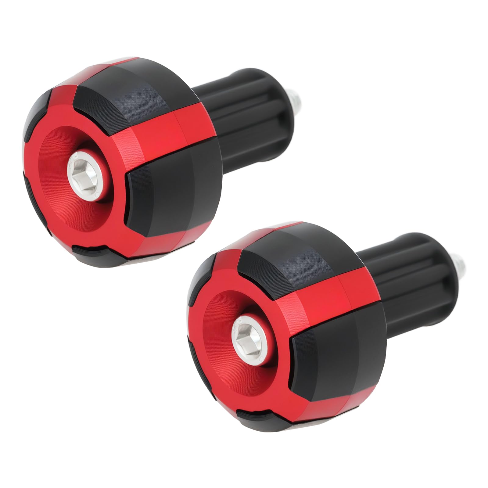 Be In Your Mind Paar 7/8 Zoll 22 mm Aluminium Motorrad Roller Lenkerenden CNC Lenkergewichte Schwingungsdämpfer für 17,5 mm Innenrohr Dual Color Schwarz Rot von Be In Your Mind