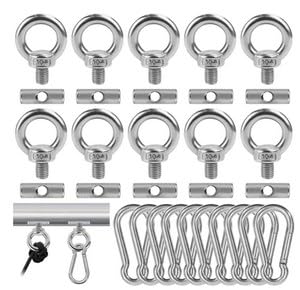 10 Stück Stopper für Kederschiene Set, 6mm Kederstopper, Edelstahl Vorzelt Kederstopper Haken Kederleiste Zubehör mit 10x Karabiner, für Kederschiene Caravan Wohnmobil Wohnmobil Campervan Boot von Beatific