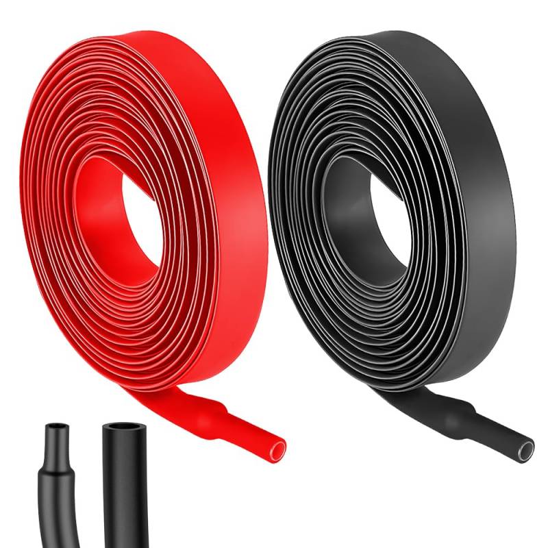 2 Stück 4:1 Schrumpfschlauch, Schrumpfschläuche mit Kleber Wasserdicht, Ø32mm & 2m Länge, Heat Shrink Tube Schwarz & Rot für Kabelisolierung, Markierung, Reparaturen, Kabelbündelung von Beatific