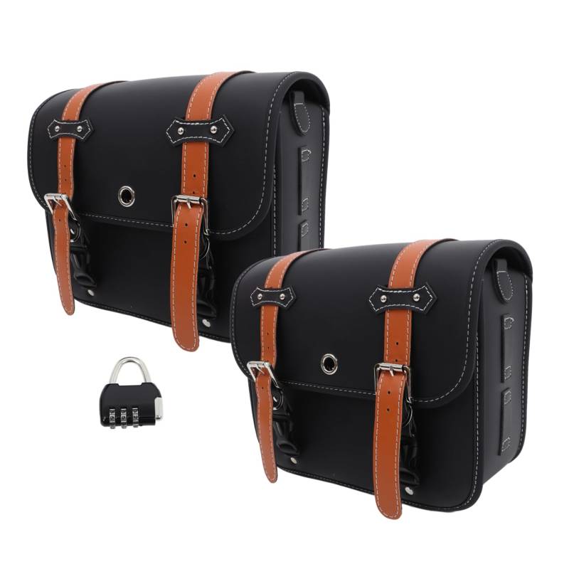 Beatifufu 2 Teilige Tasche Werkzeugtasche Motorradzubehör Werkzeugaufbewahrung Motorradzubehör Motorradtasche Werkzeug Organizer Motorradzubehör Pu Leder Schwarz von Beatifufu