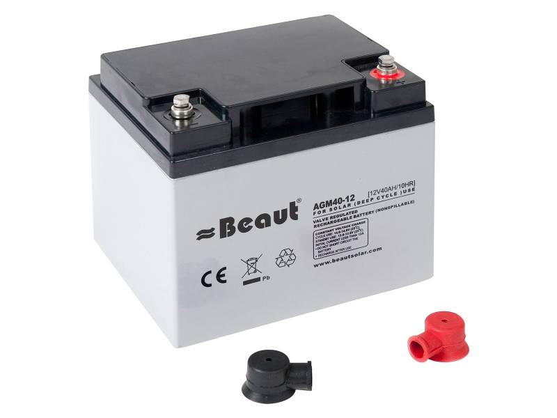 Beaut Solar Batterie 40 A 12 Volt AGM 198 x 166 x 171 mm ideal für Wohnwagen und Wohnmobil von Beaut