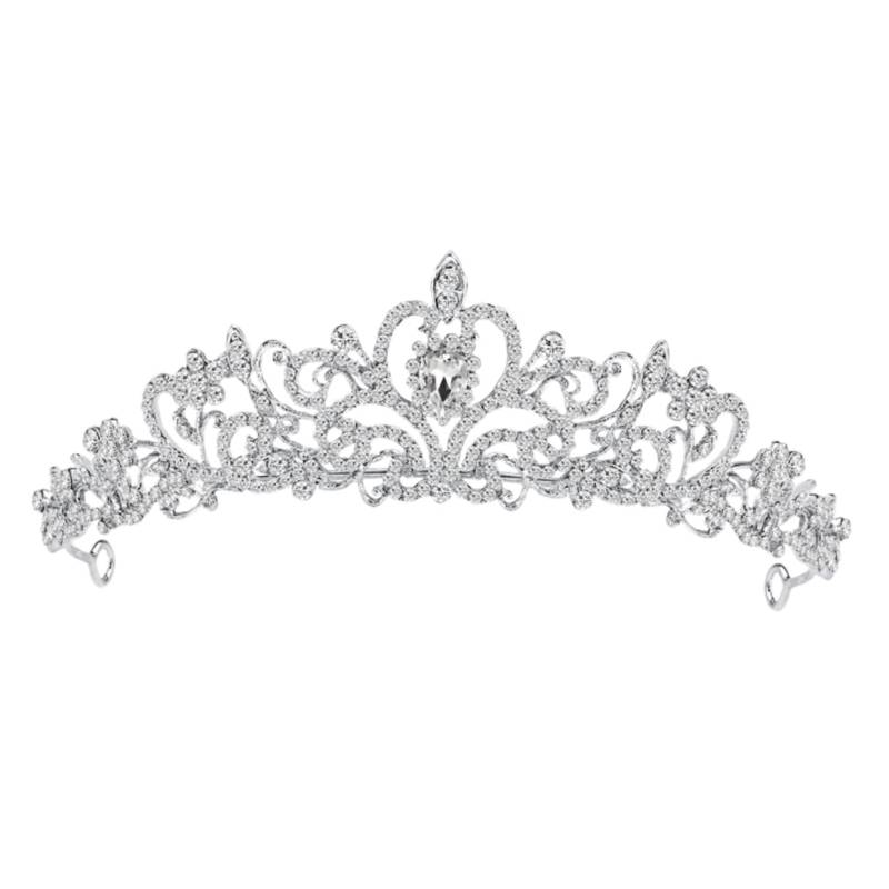 Beavorty Brautkrone Barock Vintage Strass Stirnband Hochzeit Tiara Haaraccessoires Für Bräute Silberne Krone Für Hochzeiten Partys Und Besondere Anlässe von Beavorty