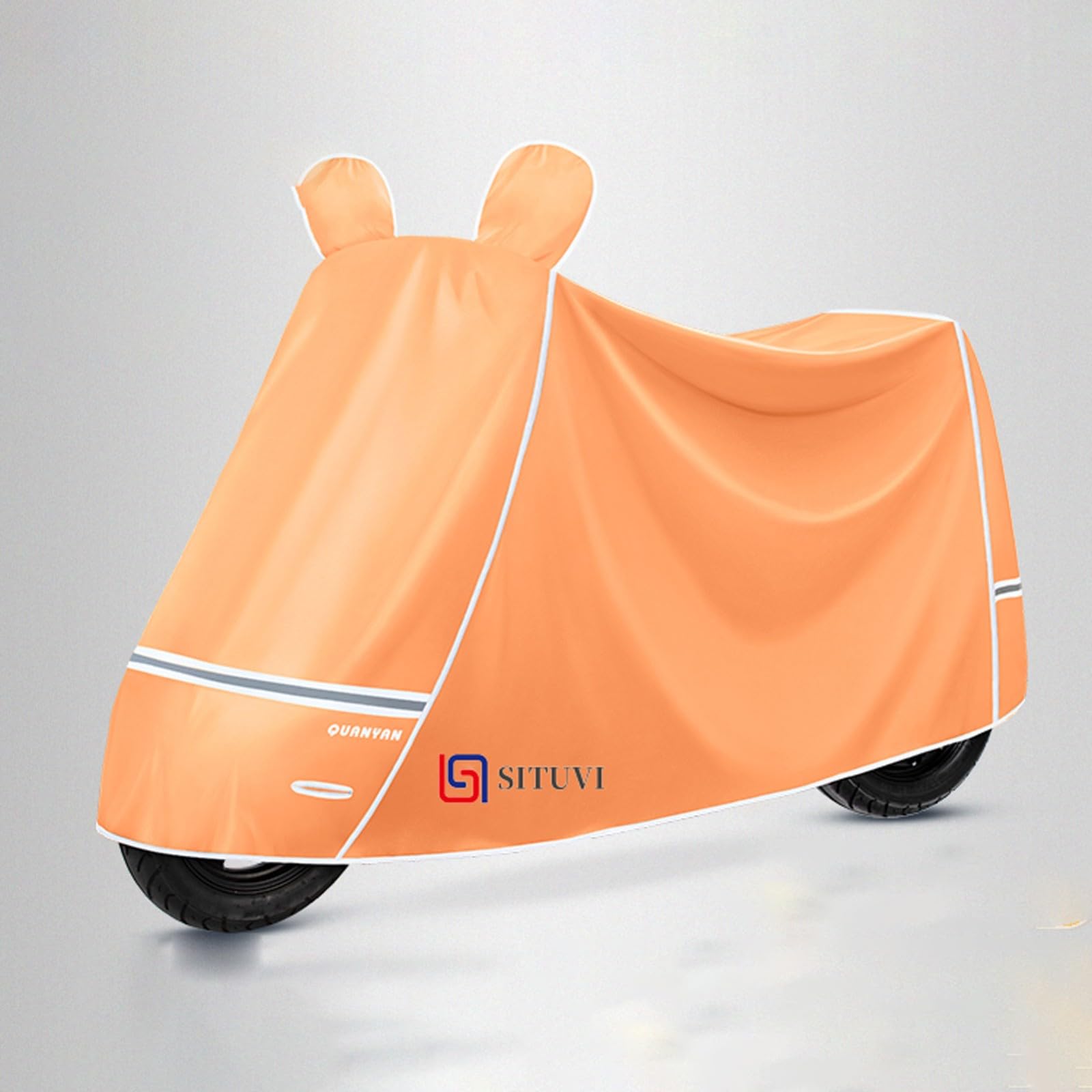 HYQHYX Roller abdeckplane wasserdichte Motorrad-Sonnenschutz-Außen-Sonnenschutz-Stoffabdeckung mit winddichter Schnalle und Nachtreflexionsband mit Verriegelungsschnalle(Color:orange,Size:4XL) von BebeXi