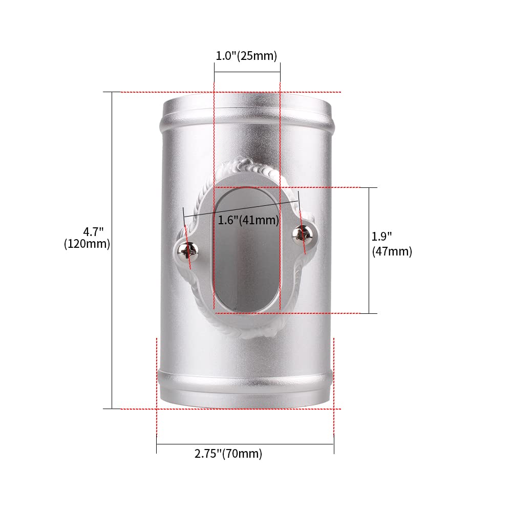 Sensor des Luftqualitätsmessgeräts Aluminium Auto Luftmengenmesser Halterung Adapter/Fit for Chevrolet Cruze Excelle XT GT Lufteinlass Meter Halterung Basis 2,75 "/3" MAF007 Luftqualitätssensoren für von Becwdvo