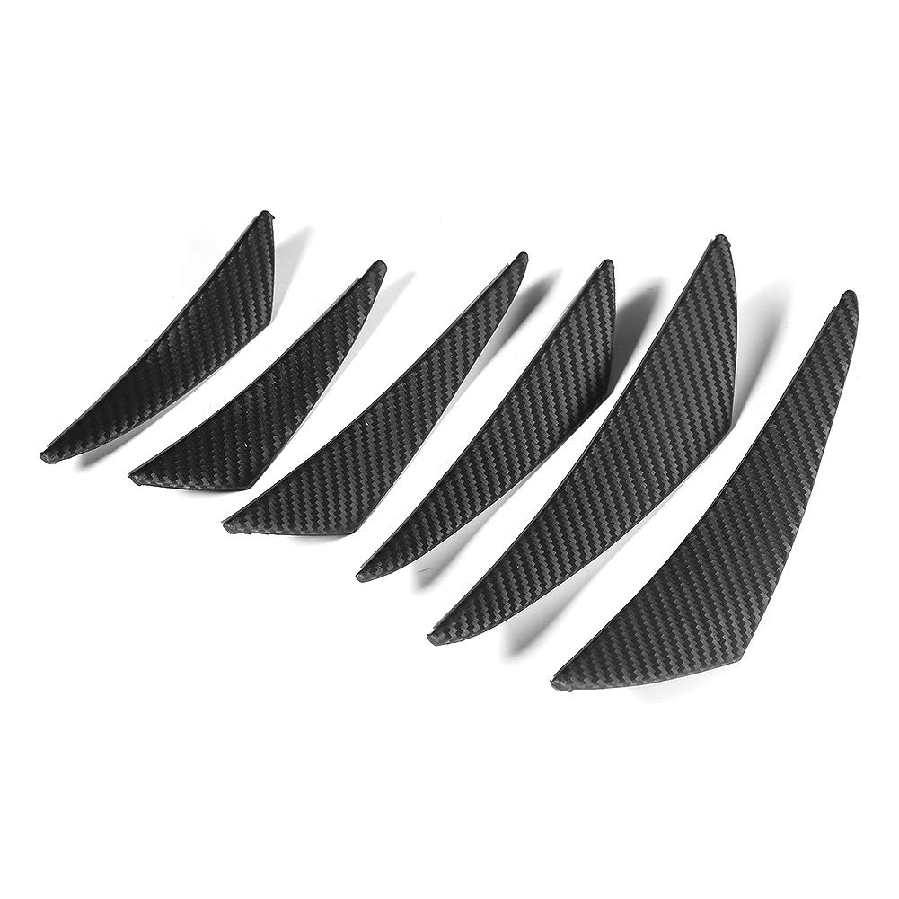 Auto Stoßstange Diffusor, 6 Stück Kohlefaser Textur Auto Stoßstange Spoiler Fin Canard Splitter Diffusor von Bediffer