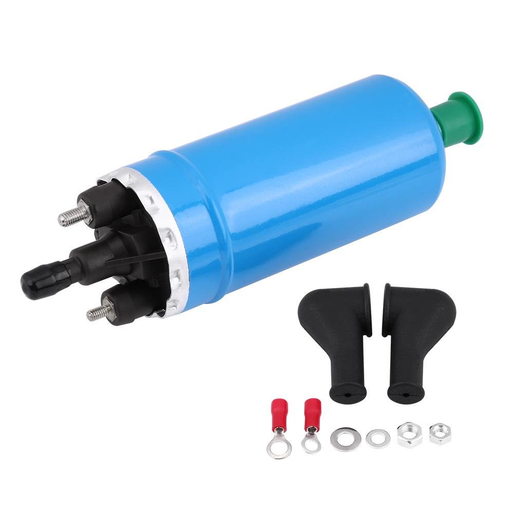 Universal High Pressure Electric Inline Fuel Pump with Installation Kit Positive Terminal M4 Ground Terminal Black Color for E23 E24 0580464038 von Bediffer