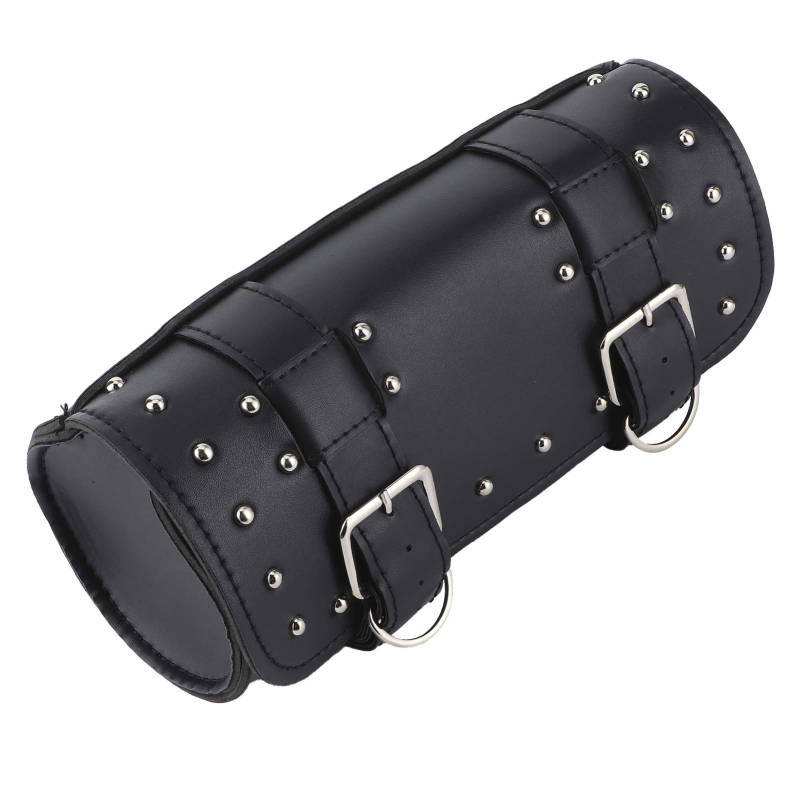 Universal Motorrad Tasche PU Leder Satteltasche Roll Gepäck Motor Ersatz für Motorrad (Schwarz) von Bediffer