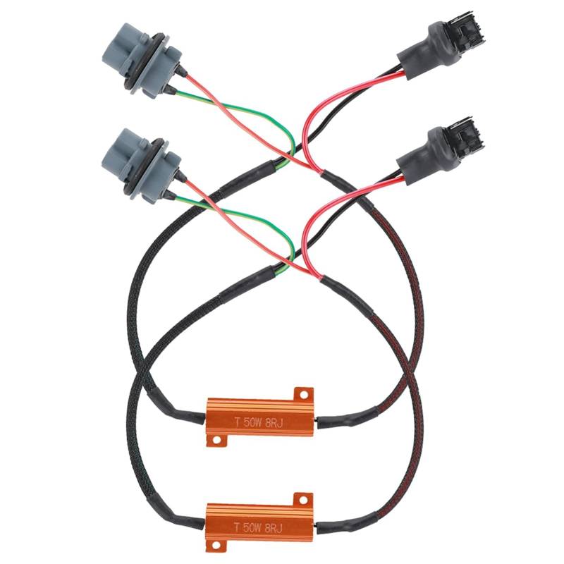 Widerstandskabelbaum, Widerstandsstecker, 7440 T20 50W8RJ Hyper Flash Fix Fehlerfreie Verkabelungsadapter, für LED-Blinker von Bediffer