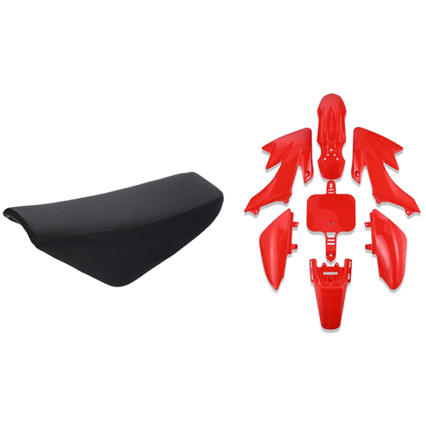 8-teiliges Autozubehör: 1 x schwarzes flaches Schaumstoff-Sitzkissen und 7-teiliges Kunststoffverkleidungs-Karosserie-Set von Beelooom