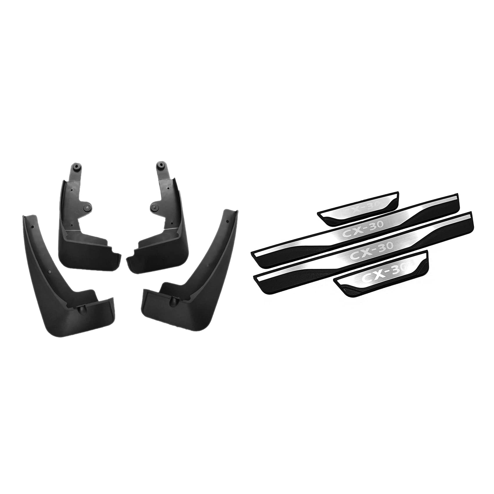 Einstiegsleisten Abdeckung Auto Edelstahl Scuff Pedal & für -30 CX30 2019 2020 Front & Rear Mud Flap Guard Fenders von Beelooom